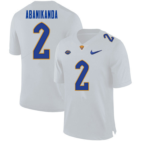 Men #2 Israel Abanikanda Pitt Panthers College Football Jerseys Sale-White